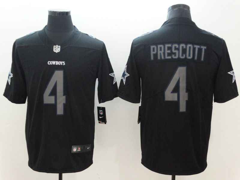 Men Dallas cowboys #4 Prescott Nike Fashion Impact Black Color Rush Limited NFL Jerseys->denver broncos->NFL Jersey